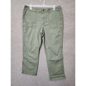 Levis Utility Chino Pants Womens 33 Green Flip Pockets 100% Cotton